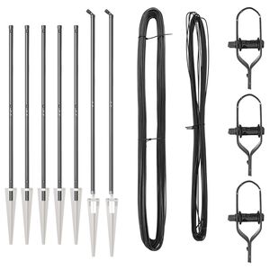 vidaXL Słupki ogrodzeniowe 7 pcs Szary Ø32mm 140 cm Stal galwanizowana