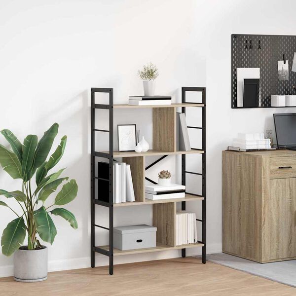 vidaXL P&oacute;łka na książki Dąb Sonoma 75 x 30 x 123,5 cm