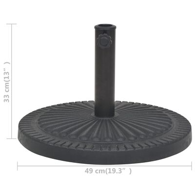 vidaXL Podstawa do parasola, okrągła, czarna, 14 kg, z żywicy