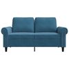 vidaXL Sofa 2-osobowa, niebieski, 120 cm, tapicerowana aksamitem