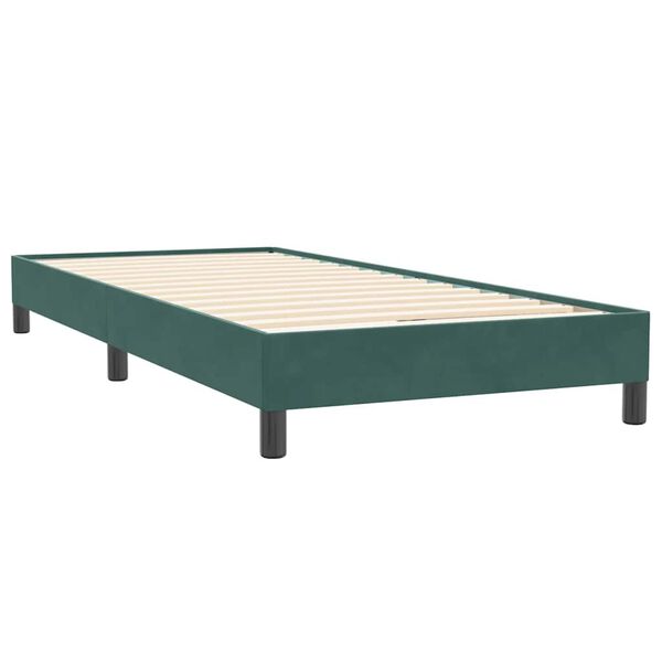 vidaXL Łóżko typu Box Spring bez materaca Ciemnozielone 90x220 cm