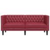 vidaXL Sofa Chesterfield, 2-os., bordowa, tapicerowana sztuczną skórą