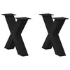 vidaXL Nogi do stolika kawowego w kształcie litery X 2 szt. Czarne 50x(42-43) cm Stal