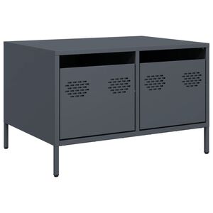 vidaXL Szafka RTV, czarna, 68x50x43,5 cm, stal walcowana na zimno