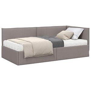 vidaXL Rama Ł&oacute;żka Narożnego z Materacem 2 szt. Ciemnoszary 90 x 190 cm