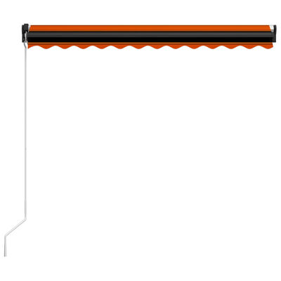vidaXL Ręcznie zwijana markiza z LED 350x250 cm, pomarańczowo-brązowa