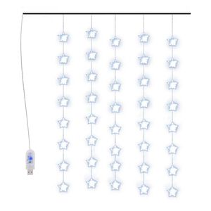 vidaXL Zasłona świetlnych gwiazdek 200 niebieskich diod LED, 8 funkcji