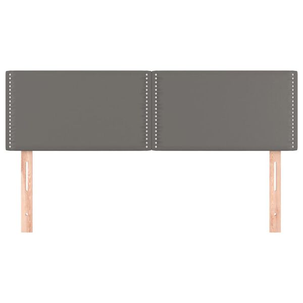 vidaXL Zagłówki do łóżka, 2 szt, szare, 72x5x78/88 cm, sztuczna skóra