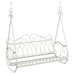 vidaXL Huśtawka Stal 112 x 60 x 126,5 cm Antyczna biel