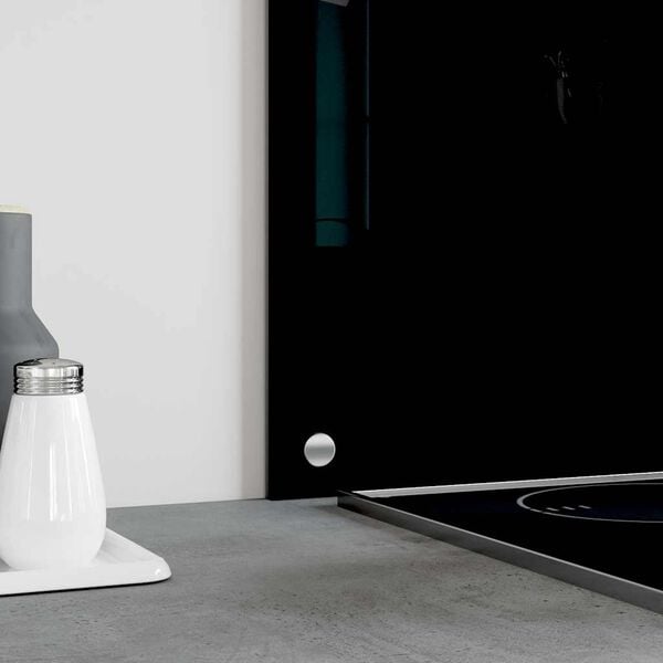 vidaXL Panel ochronny do kuchni, czarny, 90x50 cm, szkło hartowane