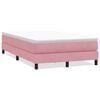 vidaXL Ł&oacute;żko Box Spring bez materaca R&oacute;żowe 120x210 cm Aksamit