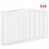 vidaXL Kosze gabionowe, 10 szt, 400x50x220/240cm, galwanizowane żelazo