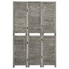 vidaXL Parawan 3-panelowy, szary, 106,5x166 cm, lite drewno
