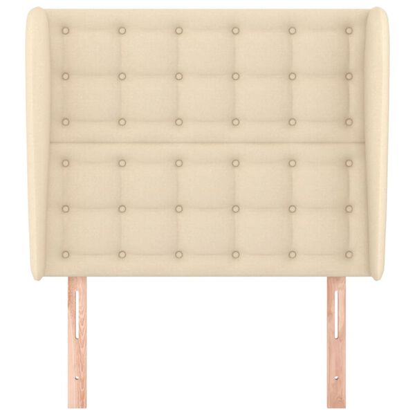 vidaXL Zagłówek uszak, kremowy, 83x23x118/128 cm, tkanina