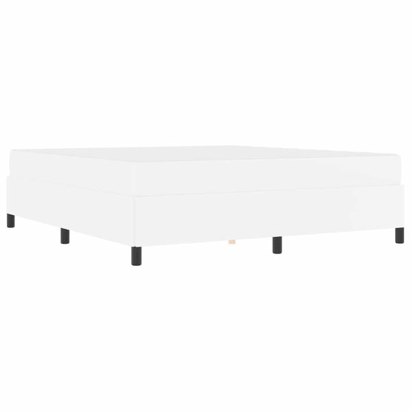 vidaXL Ramka ł&oacute;żka z materacem Biały 180 x 200 cm tkanina
