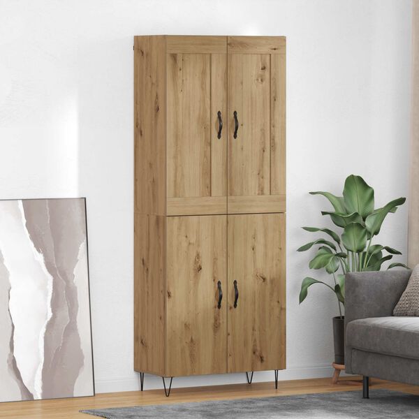 vidaXL Highboard Dąb rzemieślniczy 69,5 x 34 x 180 cm