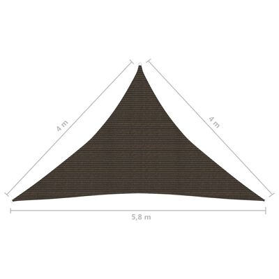 vidaXL Żagiel przeciwsłoneczny, 160 g/m², brązowy, 4x4x5,8 m, HDPE