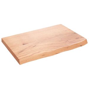 vidaXL Blat do stołu, jasnobrązowy, 60x40x(2-4)cm, lite drewno dębowe