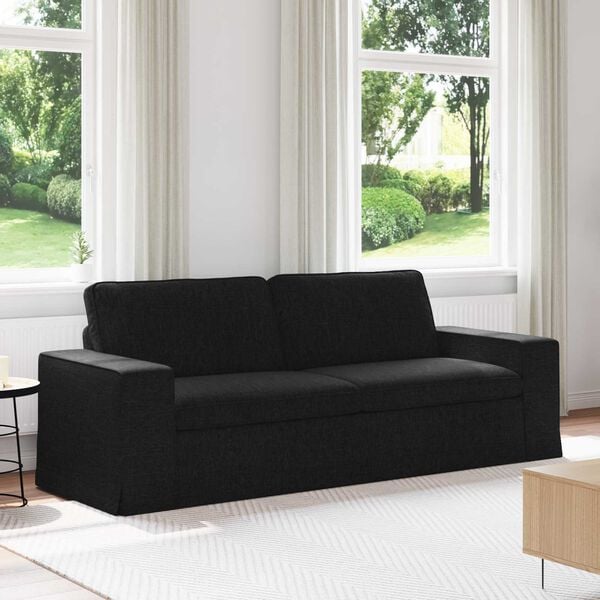 vidaXL Sofa 180cm Czarny Metal