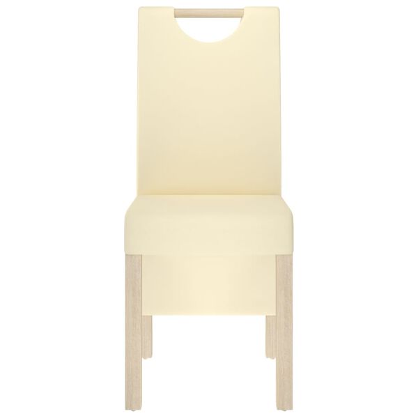 vidaXL Krzesła stołowe, 6 szt., kremowe, sztuczna sk&oacute;ra