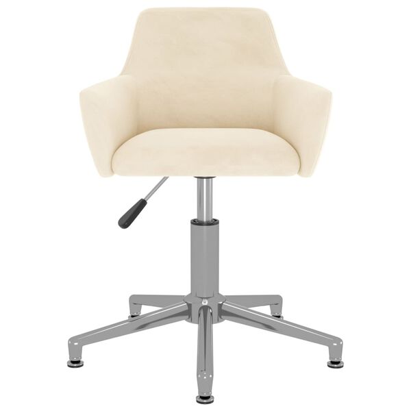 vidaXL Obrotowe krzesła stołowe, 4 szt., kremowe, obite aksamitem