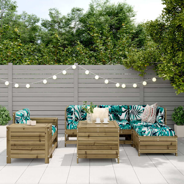 vidaXL 7-cz. zestaw wypoczynkowy do ogrodu, impregnowana sosna