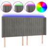 vidaXL Zagł&oacute;wek do ł&oacute;żka z LED, jasnoszary, 203x16x118/128 cm, aksamit