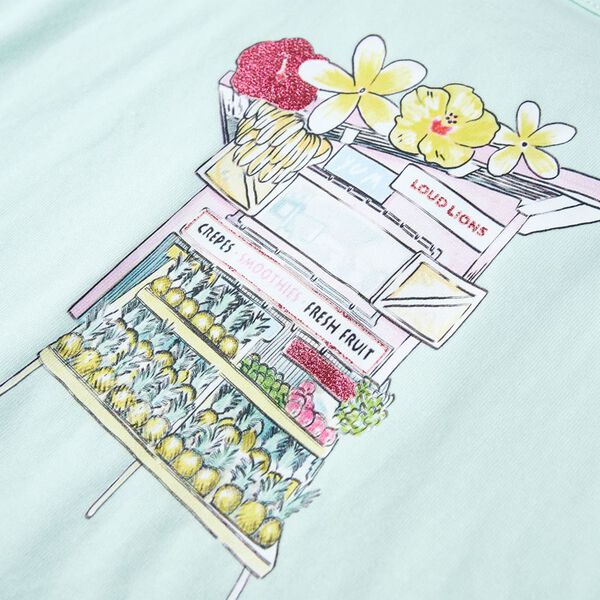 Dziecięca koszulka na ramiączkach, jasnomiętowa, 140