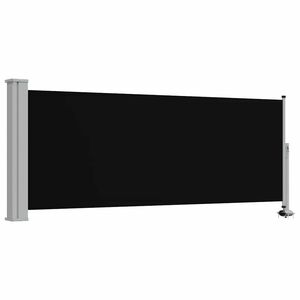 vidaXL Tarasowa, zwijana markiza boczna, 100 x 300 cm, czarna