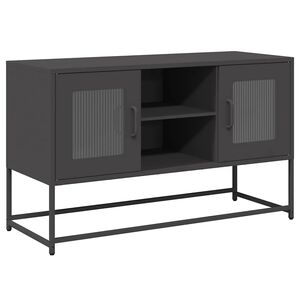 vidaXL Szafka pod telewizor, czarna, 100,5x39x60,5 cm, stalowa