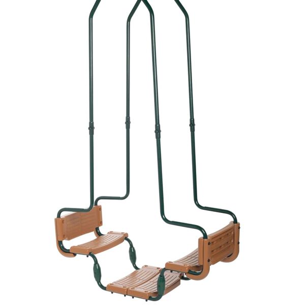 Swing King Podw&oacute;jna huśtawka, zielono-brązowa, kwadratowy hak, 2521138