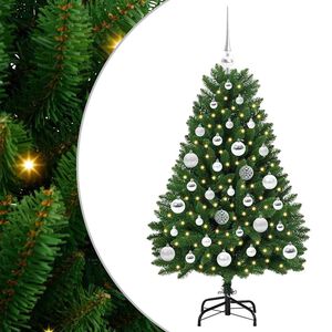 vidaXL Sztuczna choinka 120 cm 150 LED Ciepła biel PVC i stal zielony