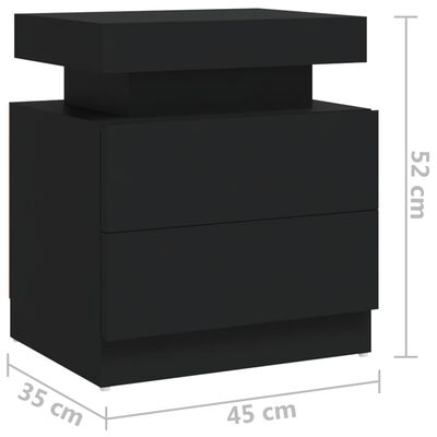 vidaXL Szafka nocna, czarna, 45x35x52 cm, płyta wiórowa