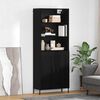 vidaXL Highboard Czarny dąb 69,5 x 34 x 180 cm Materiał drewnopochodny