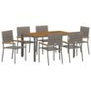 vidaXL Zestaw do jadalni w ogrodzie 7 pcs Szary polirattan