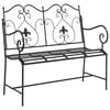 vidaXL Ławka ogrodowa 2 -Seater 104 x 54 x 93 cm Stal Czarny