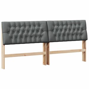 vidaXL Tapicerowane wezgłowie Ciemnoszary 200 cm Lite drewno sosnowe