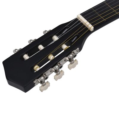vidaXL Gitara akustyczna z wycięciem, 6 strun, czarna, 38"