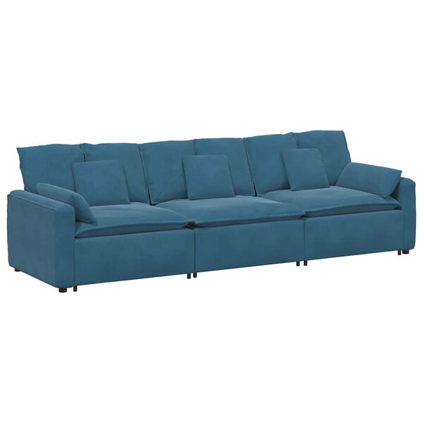 vidaXL Sofa modułowa z poduszkami, niebieska