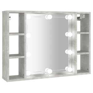vidaXL Szafka z lustrem i oświetleniem LED, szary beton, 76x15x55 cm
