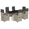 vidaXL 7-cz. zestaw mebli ogrodowych z poduszkami, szary, rattan PE