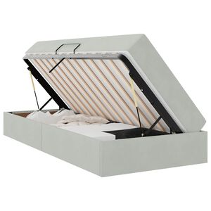 vidaXL Ł&oacute;żko z miejscem na przechowywanie i materacem Jasnoszary