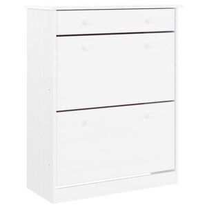 vidaXL Szafka nocna ALTA, biała, 77x35x96 cm, drewno sosnowe