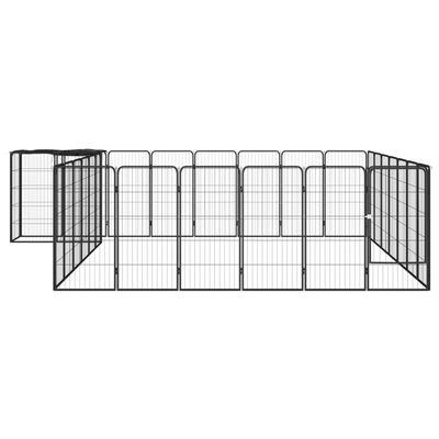 vidaXL Kojec dla psa, 30 paneli, czarny, 50x100 cm, stal