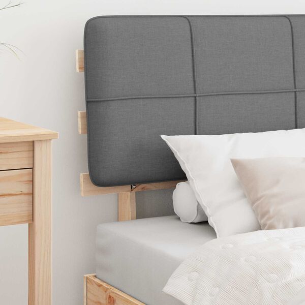 vidaXL Ramka ł&oacute;żka z tapicerowanym wezgłowiem Jasnoszary 90 x 200 cm