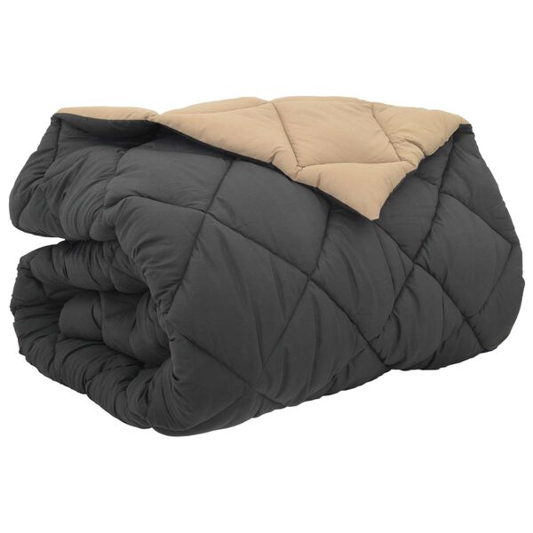 vidaXL Zimowa Kołdra Antracyt i Taupe 200 x 220 cm Mikrofibra