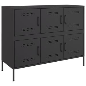 vidaXL Szafka, czarna, 100,5x39x79 cm, stal