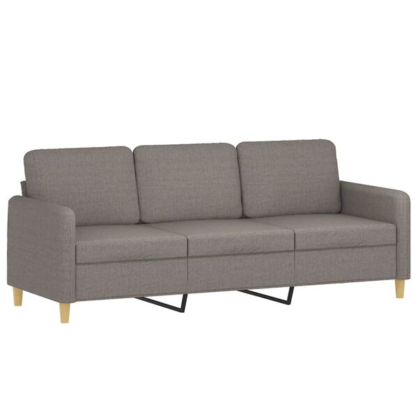 vidaXL 3-osobowa sofa z poduszkami, kolor taupe, 180 cm, tkanina