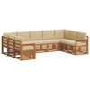 vidaXL Zestaw sofy narożnej z poduszką 9 pcs Naturalny i Beżowy