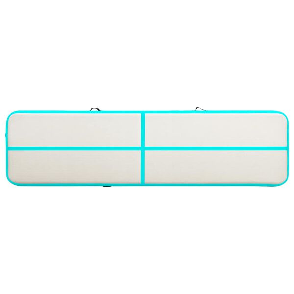 vidaXL Mata gimnastyczna z pompką, 600x100x15 cm, PVC, zielona